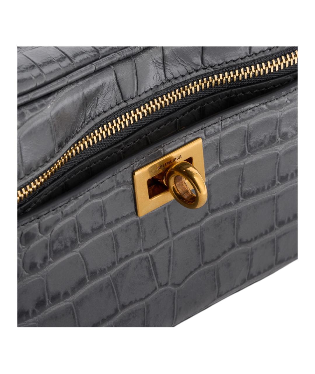 BALENCIAGA Черная кожаная сумка через плечо, фото 6