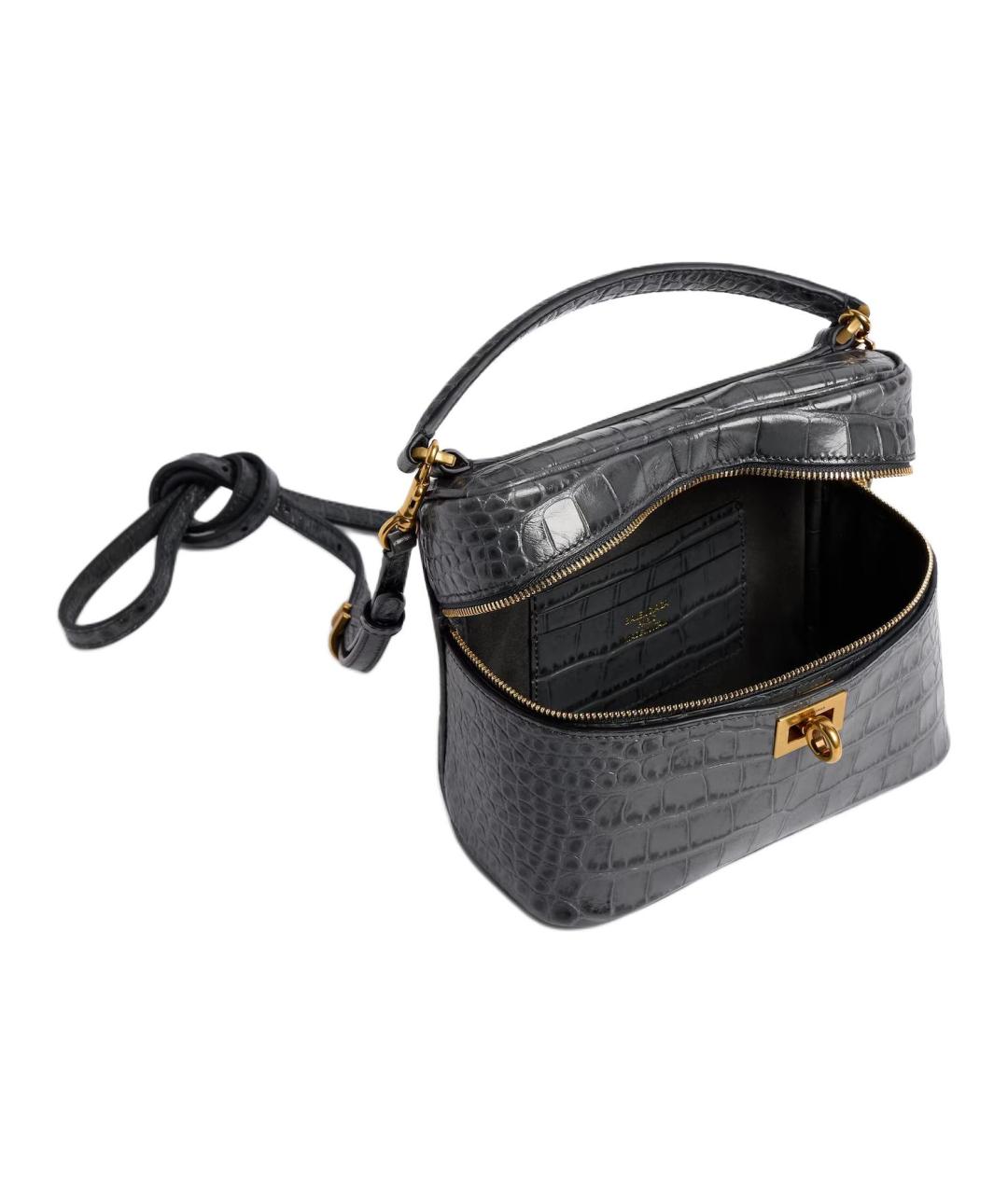 BALENCIAGA Черная кожаная сумка через плечо, фото 5