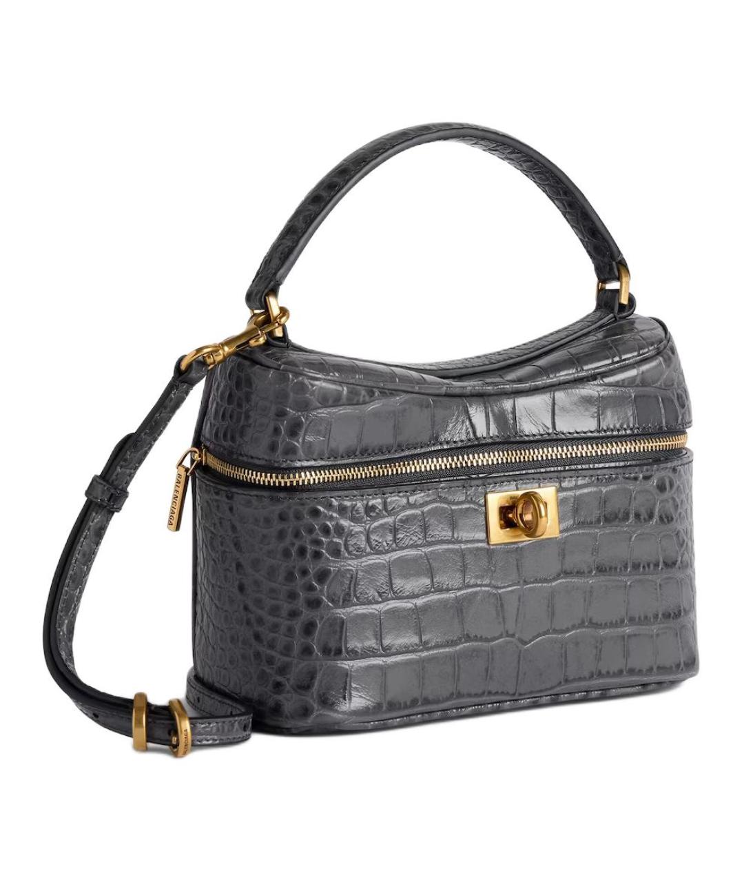 BALENCIAGA Черная кожаная сумка через плечо, фото 3