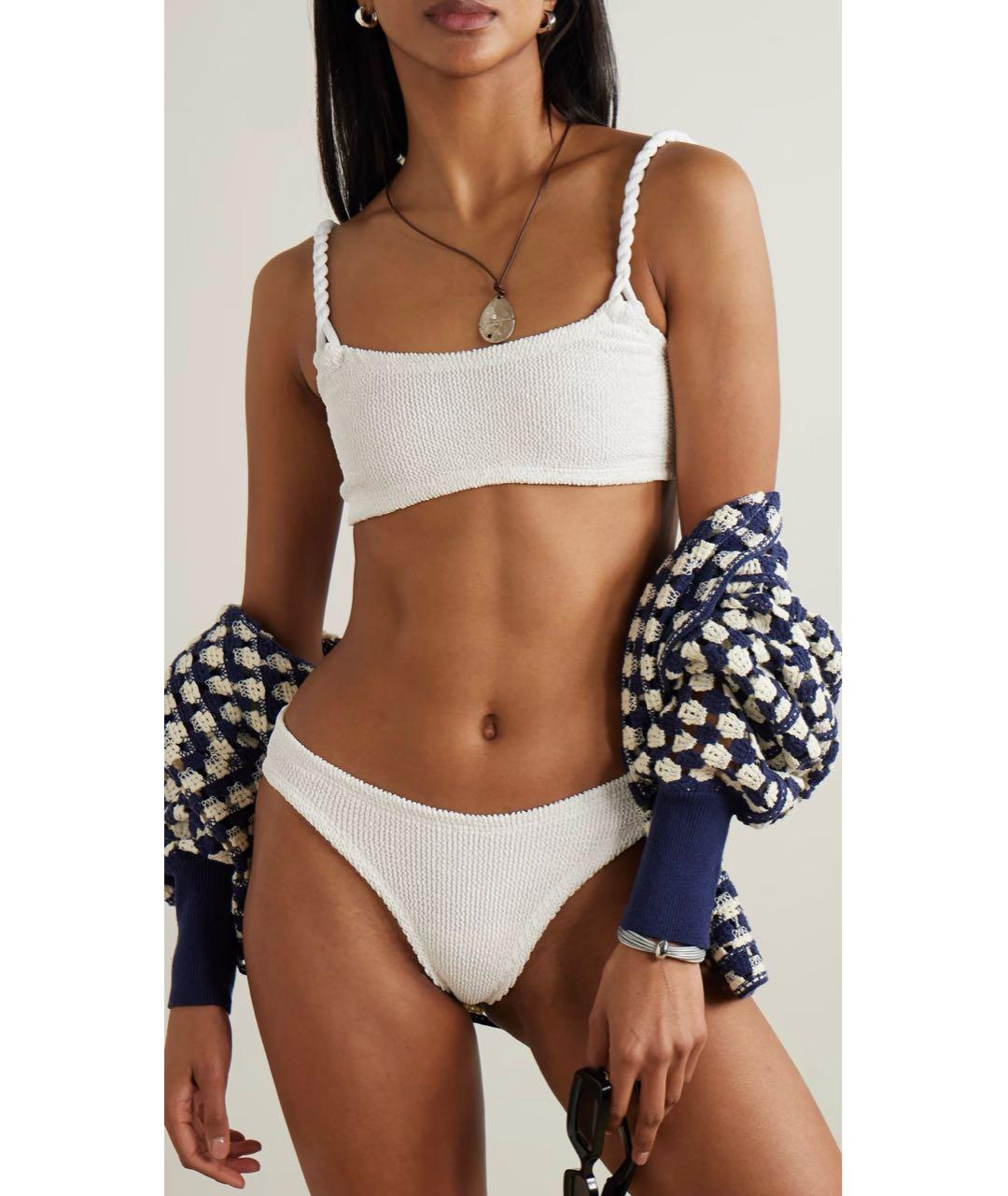 HUNZA G Белый полиэстеровый купальник, фото 2