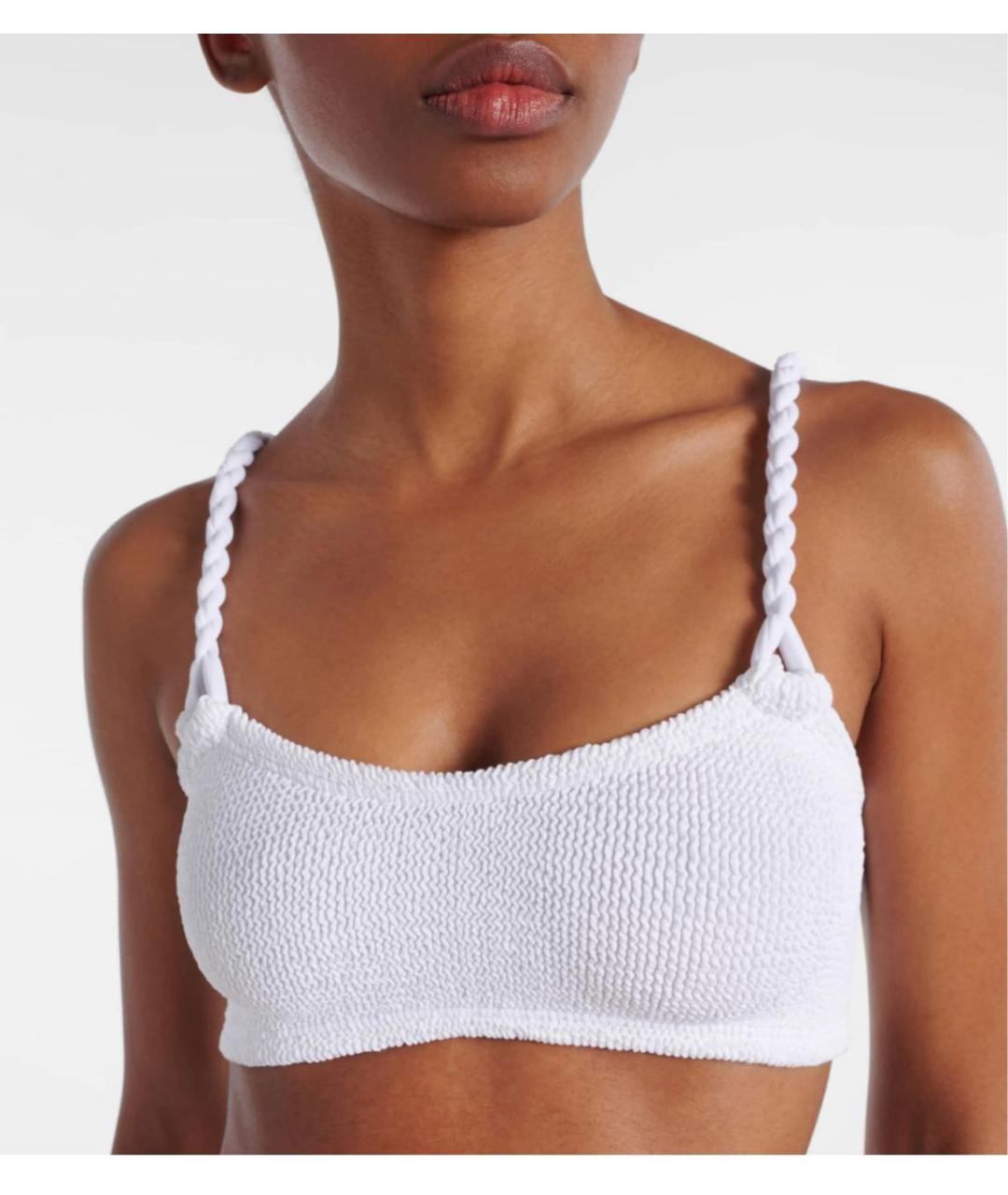 HUNZA G Белый полиэстеровый купальник, фото 7