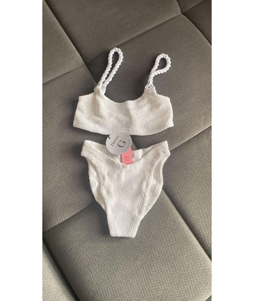 HUNZA G Белый полиэстеровый купальник, фото 5