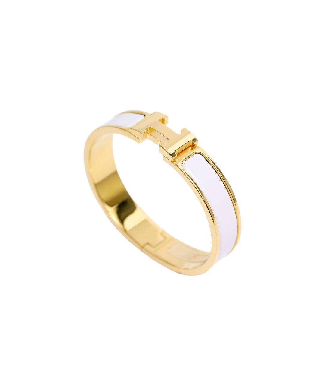 HERMES Белый металлический браслет, фото 2