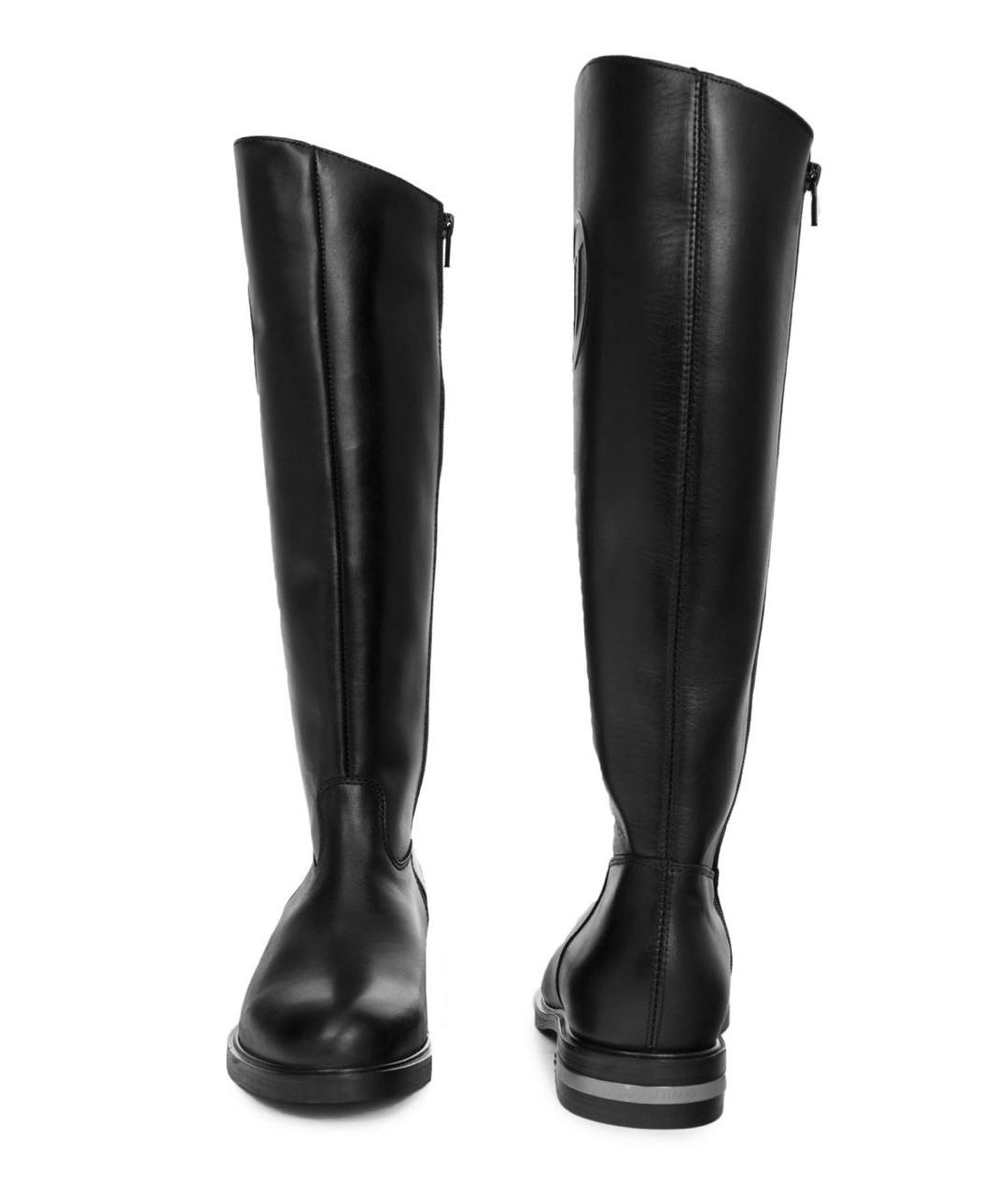 TRUSSARDI JEANS Черные кожаные сапоги, фото 2