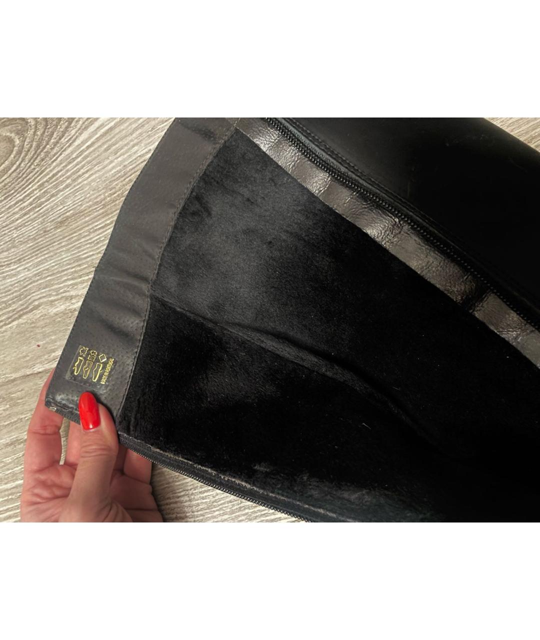 TRUSSARDI JEANS Черные кожаные сапоги, фото 7