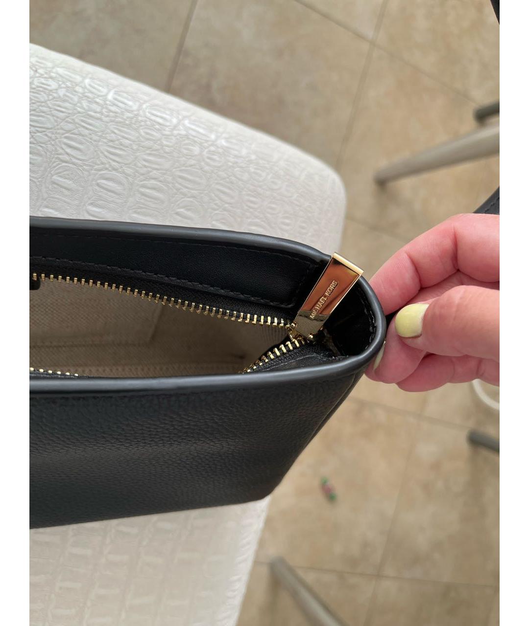 MICHAEL KORS Черная кожаная сумка через плечо, фото 6