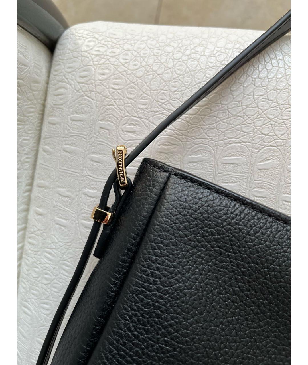 MICHAEL KORS Черная кожаная сумка через плечо, фото 7