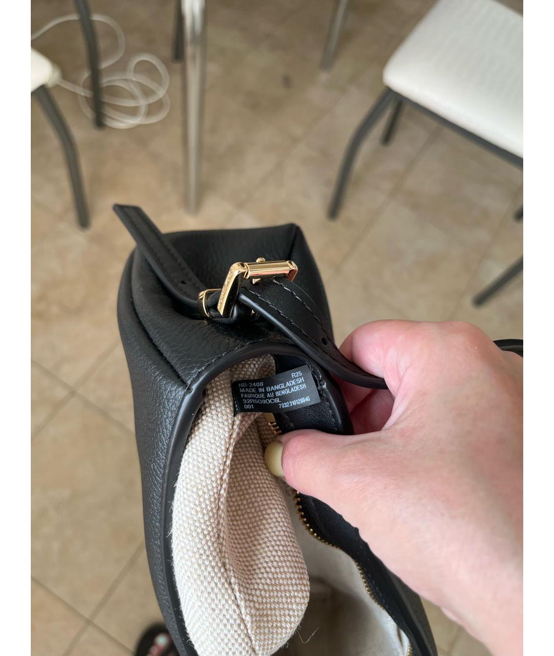 MICHAEL KORS Черная кожаная сумка через плечо, фото 5