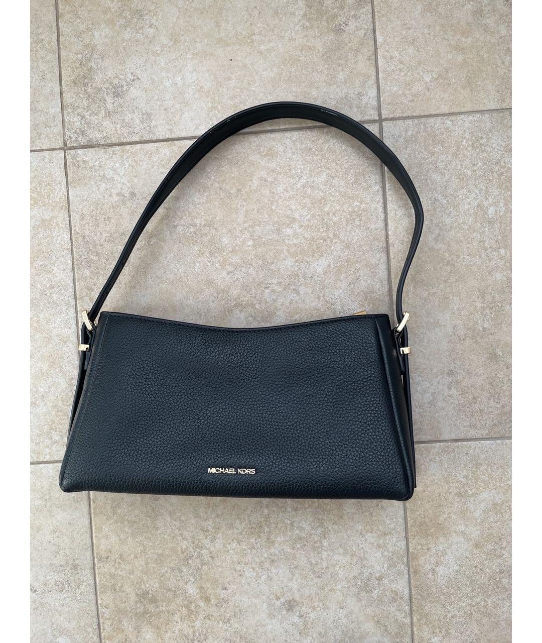 MICHAEL KORS Черная кожаная сумка через плечо, фото 9