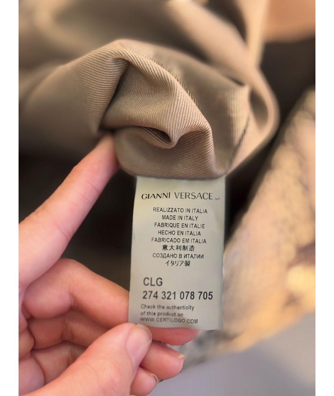 VERSACE Желтая сумка тоут из экзотической кожи, фото 7