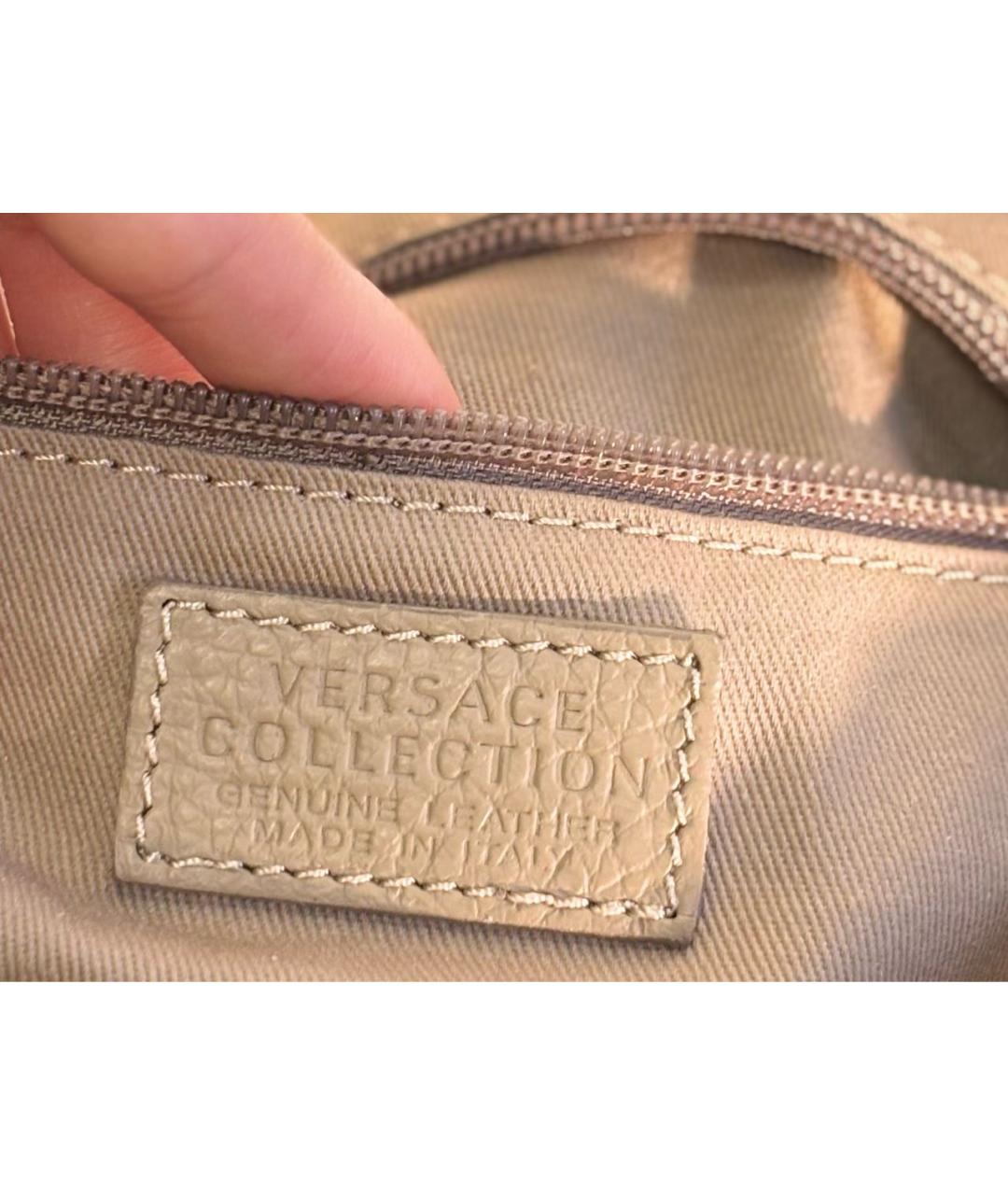 VERSACE Желтая сумка тоут из экзотической кожи, фото 8