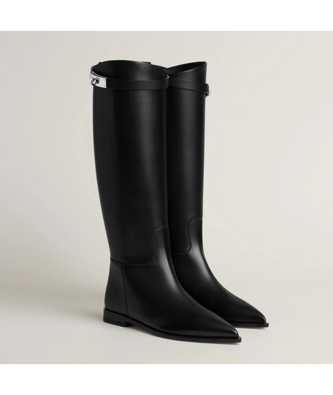 HERMES Черные кожаные сапоги, фото 2