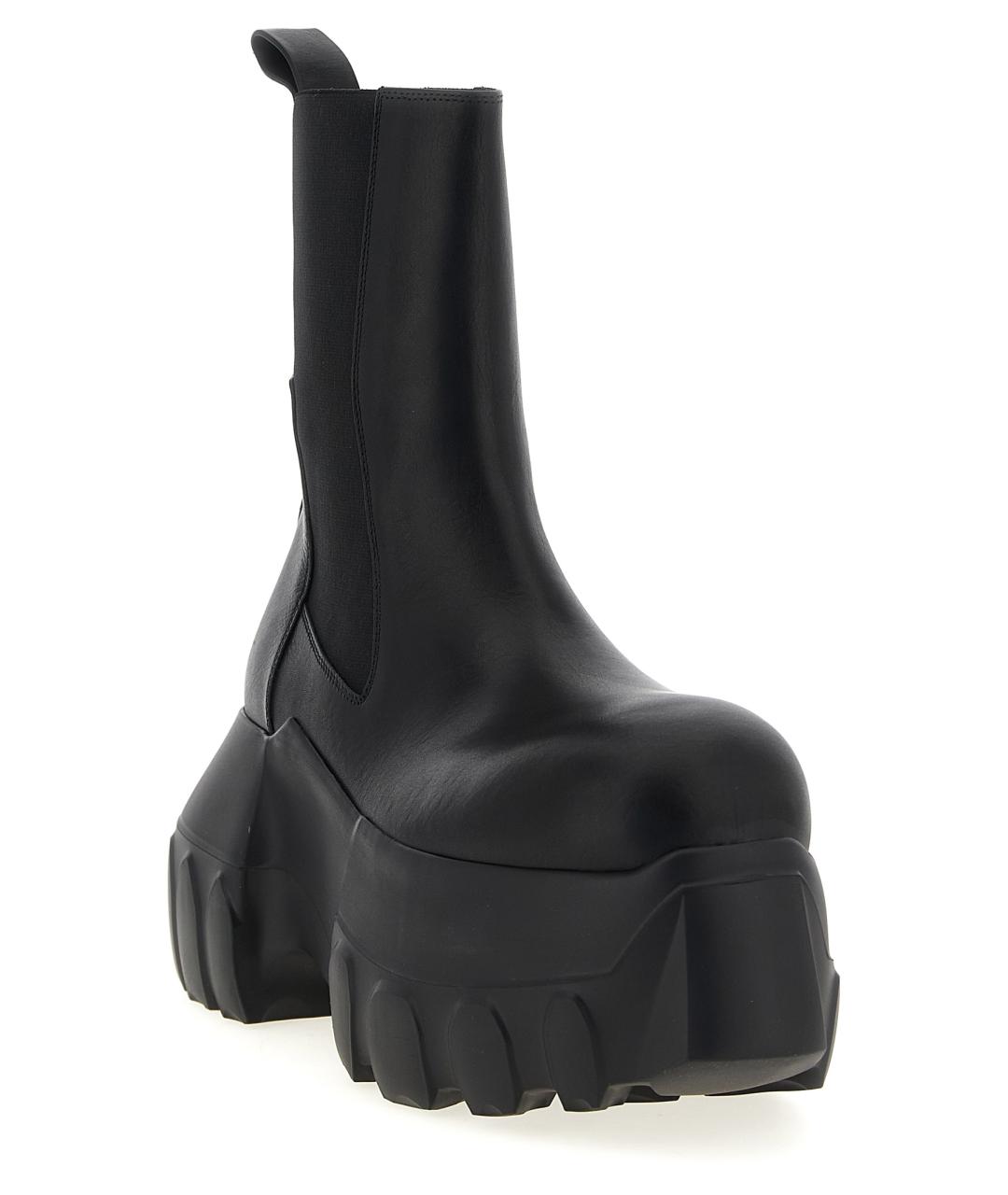 RICK OWENS Черные кожаные высокие ботинки, фото 2