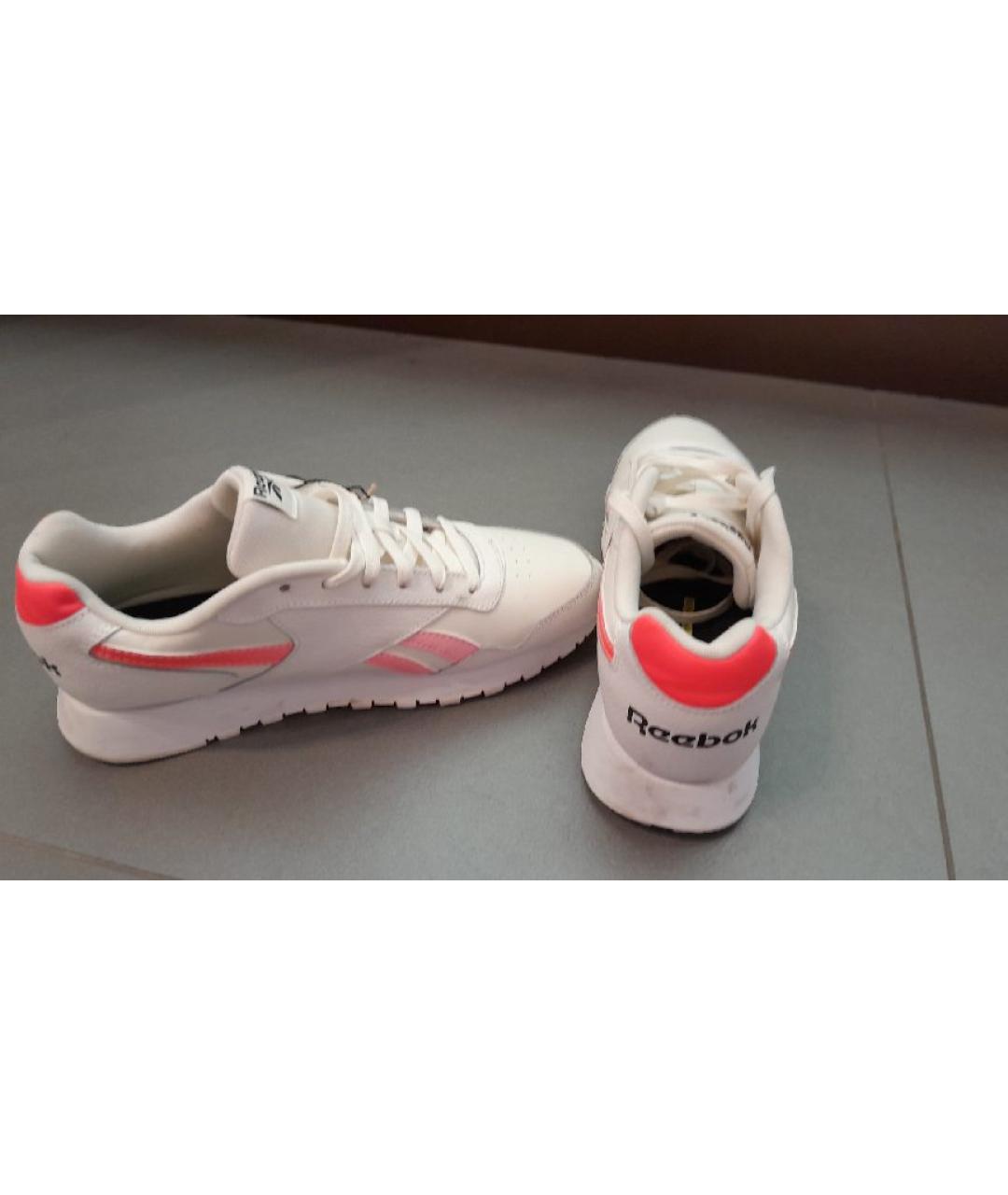 REEBOK Белые кожаные низкие кроссовки / кеды, фото 7