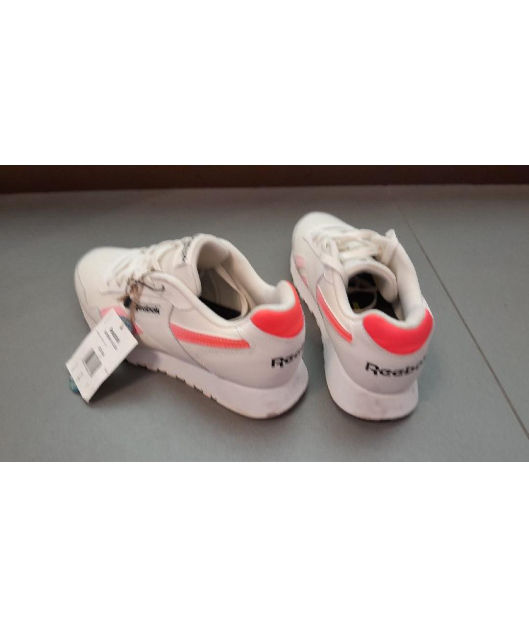 REEBOK Белые кожаные низкие кроссовки / кеды, фото 3