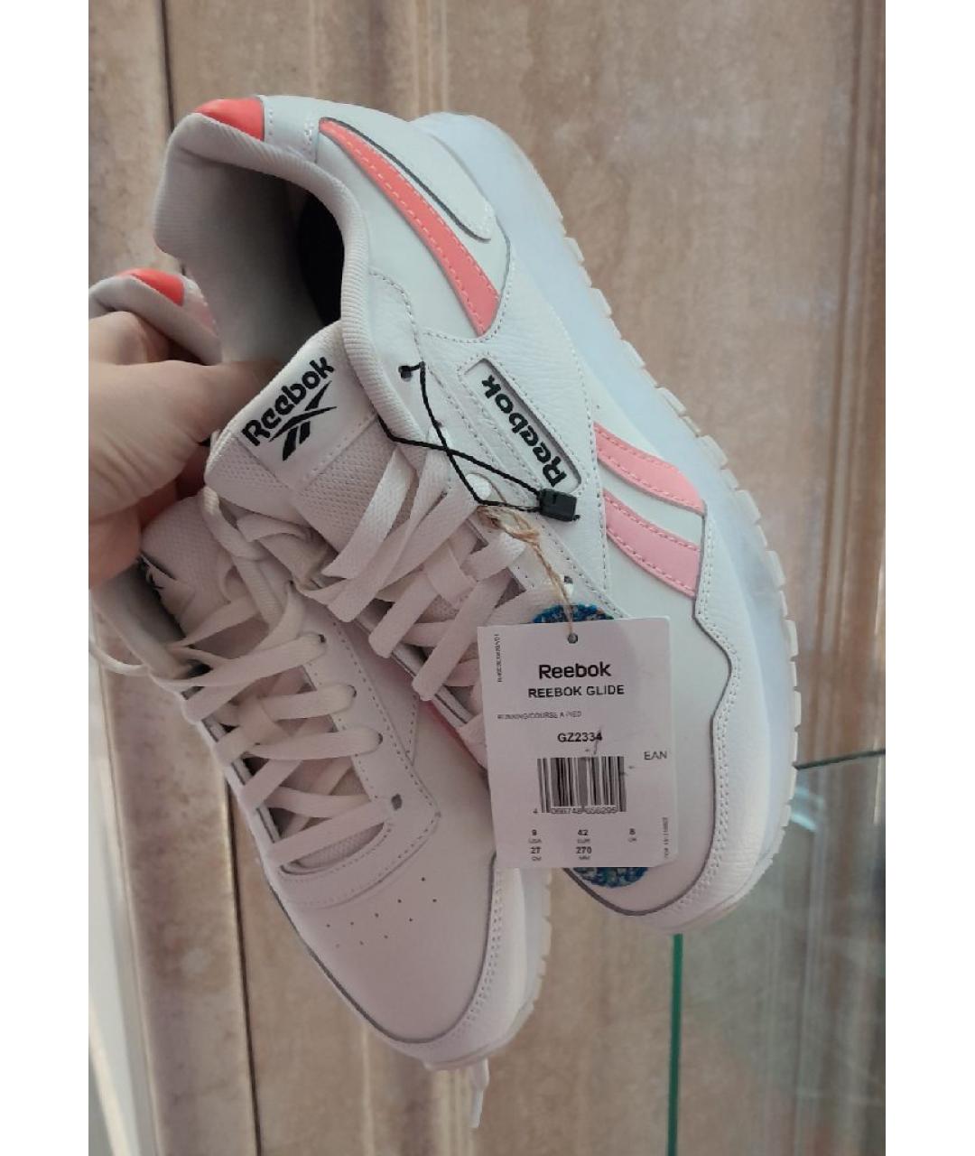 REEBOK Белые кожаные низкие кроссовки / кеды, фото 6