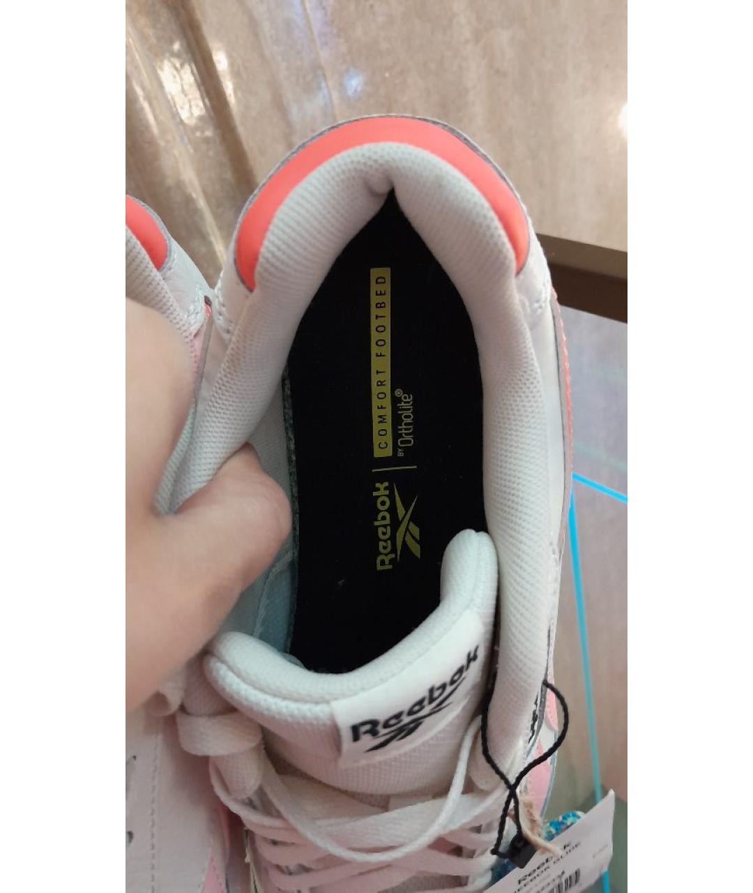 REEBOK Белые кожаные низкие кроссовки / кеды, фото 5