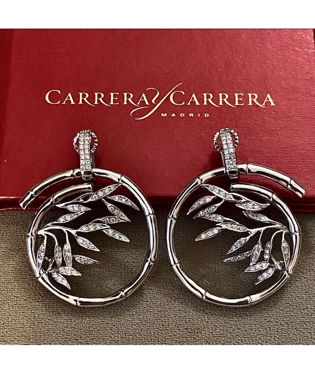 CARRERA Y CARRERA Белые серьги из белого золота, фото 2