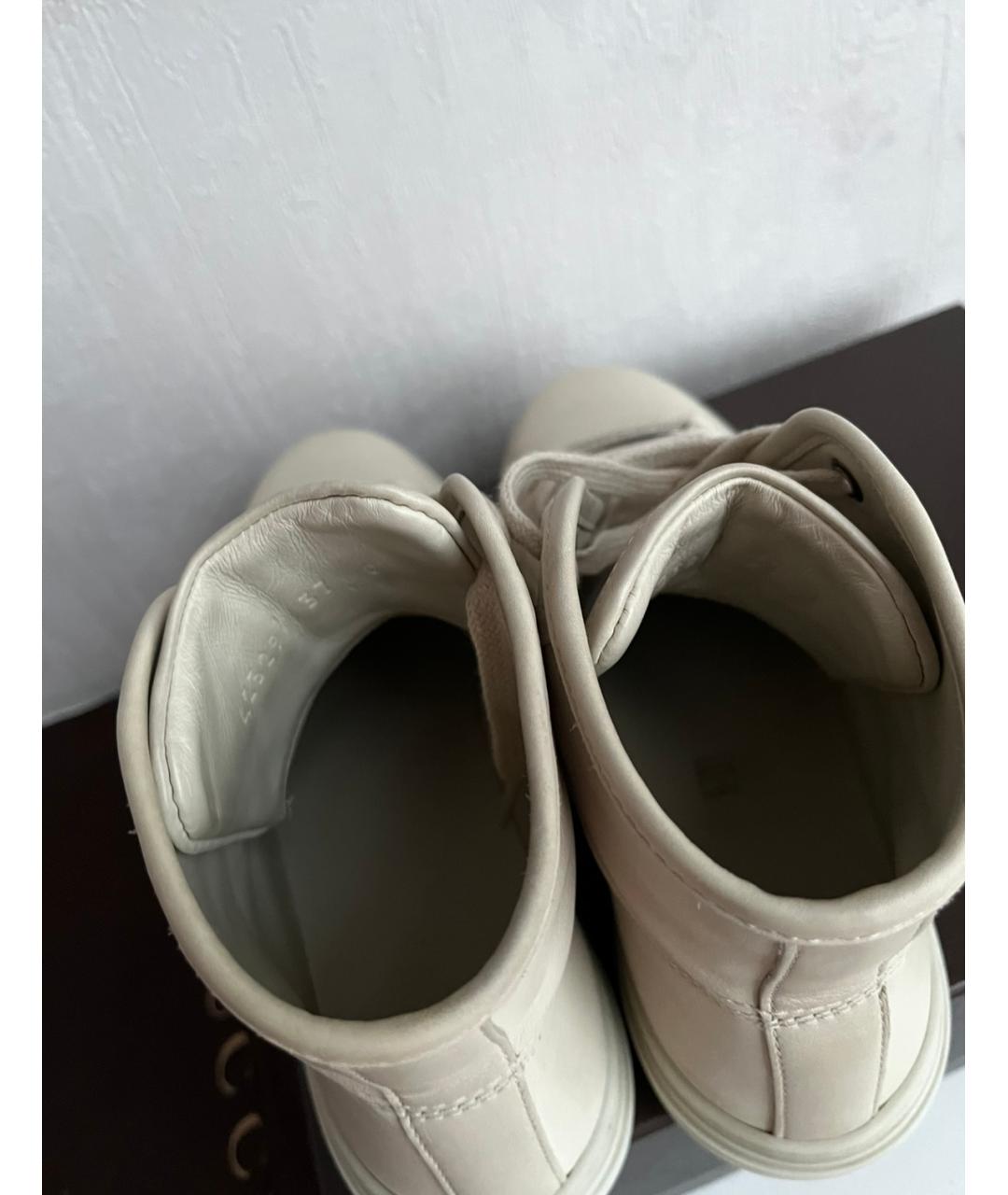 GUCCI Бежевые кожаные кеды, фото 3