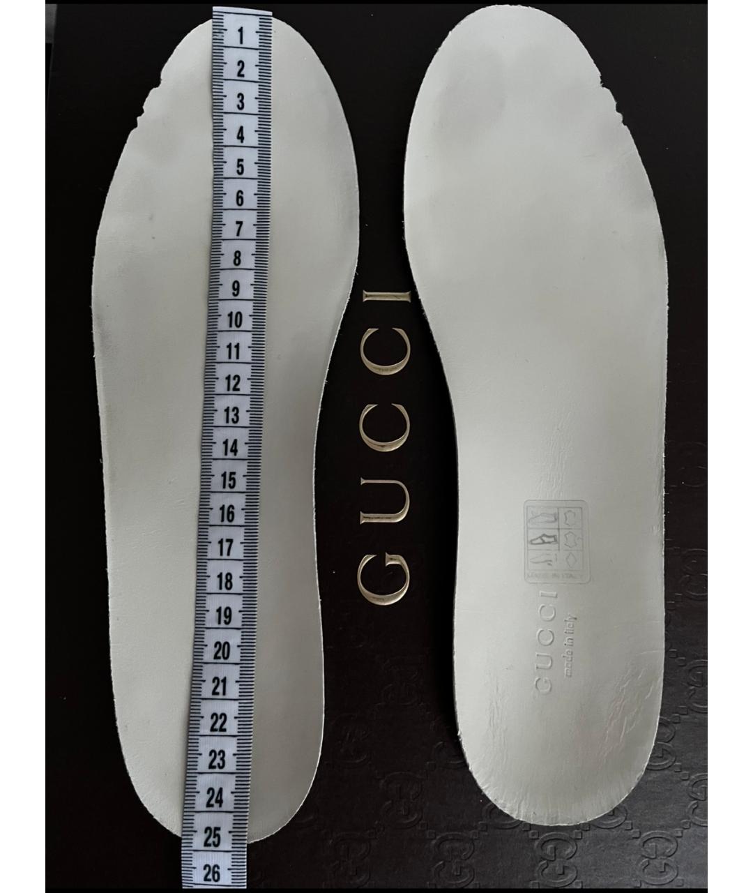 GUCCI Бежевые кожаные кеды, фото 7