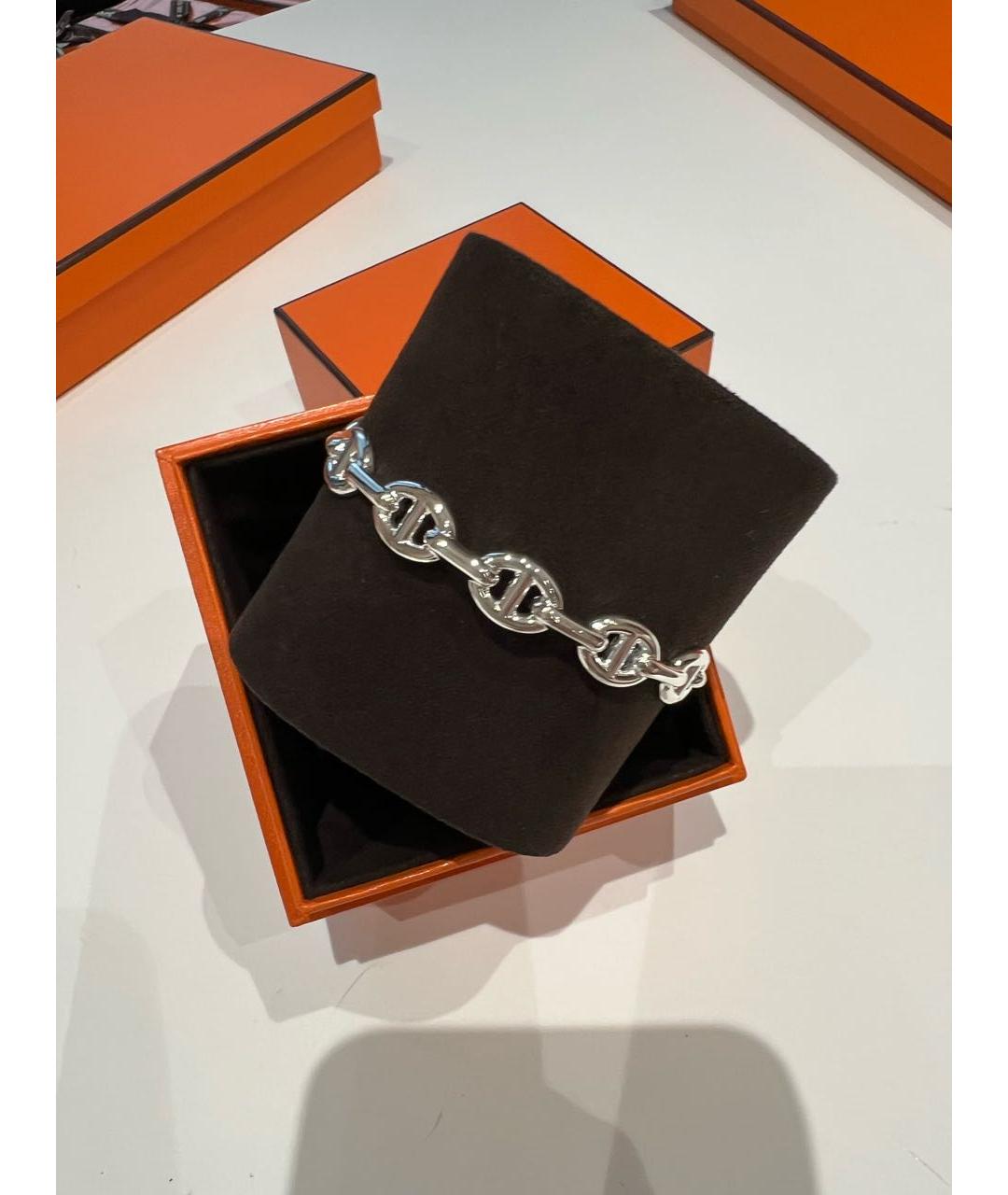 HERMES Серебрянный серебряный браслет, фото 5