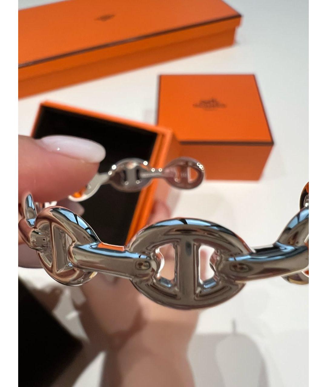 HERMES Серебрянный серебряный браслет, фото 3