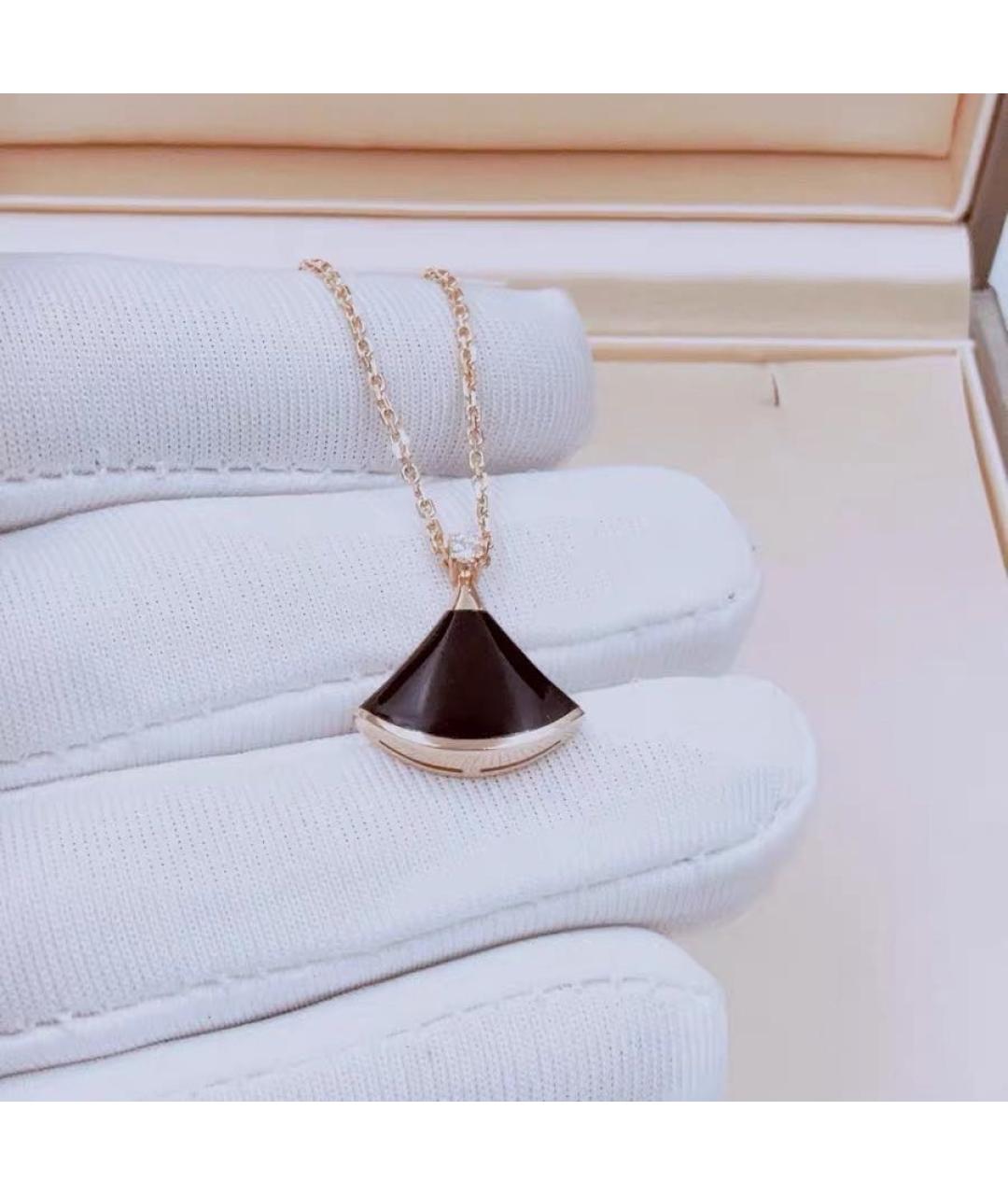 BVLGARI Черное колье из розового золота, фото 3