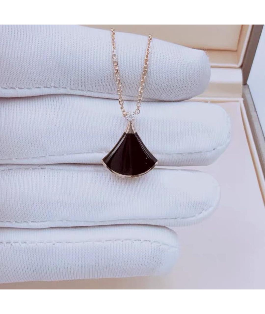 BVLGARI Черное колье из розового золота, фото 7