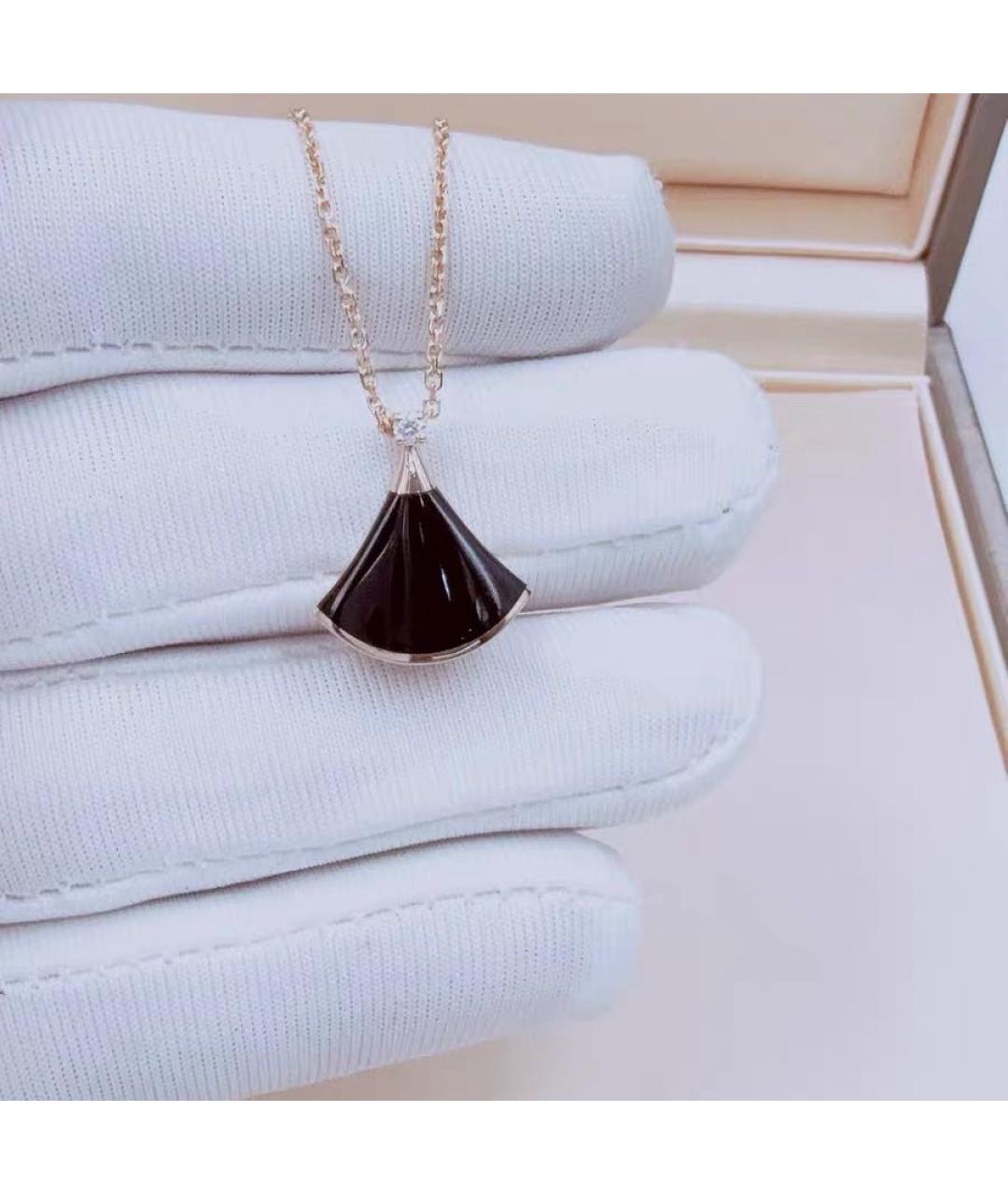 BVLGARI Черное колье из розового золота, фото 4