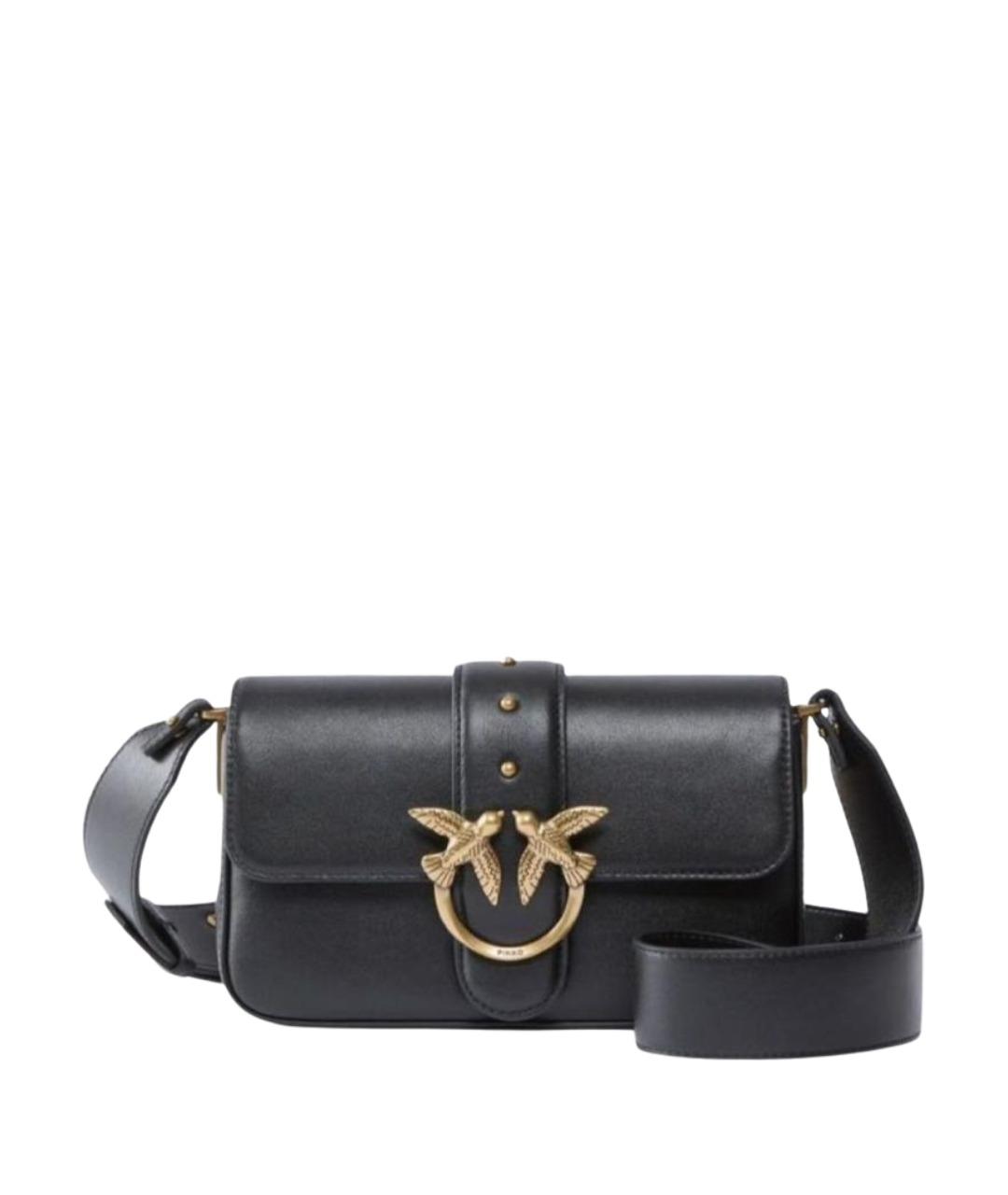 PINKO Черная кожаная сумка через плечо, фото 1