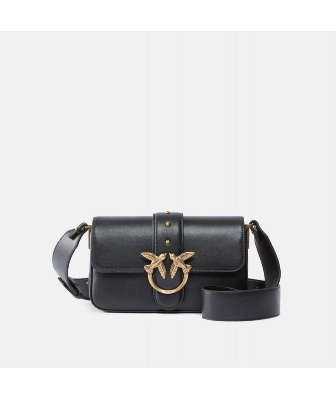 PINKO Черная кожаная сумка через плечо, фото 7