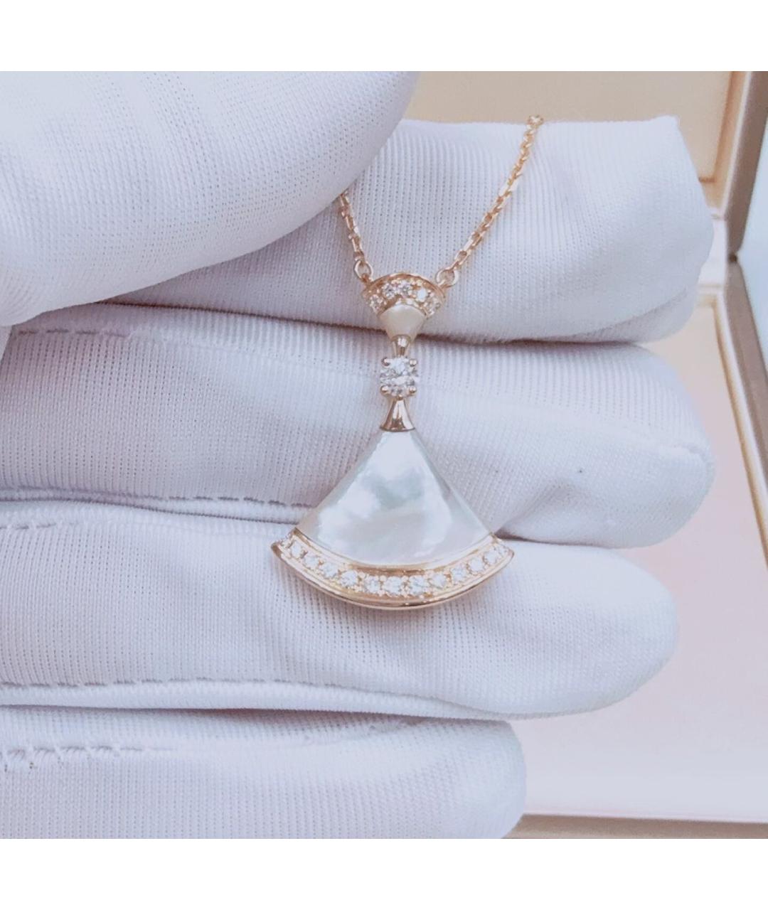 BVLGARI Белое колье из розового золота, фото 2