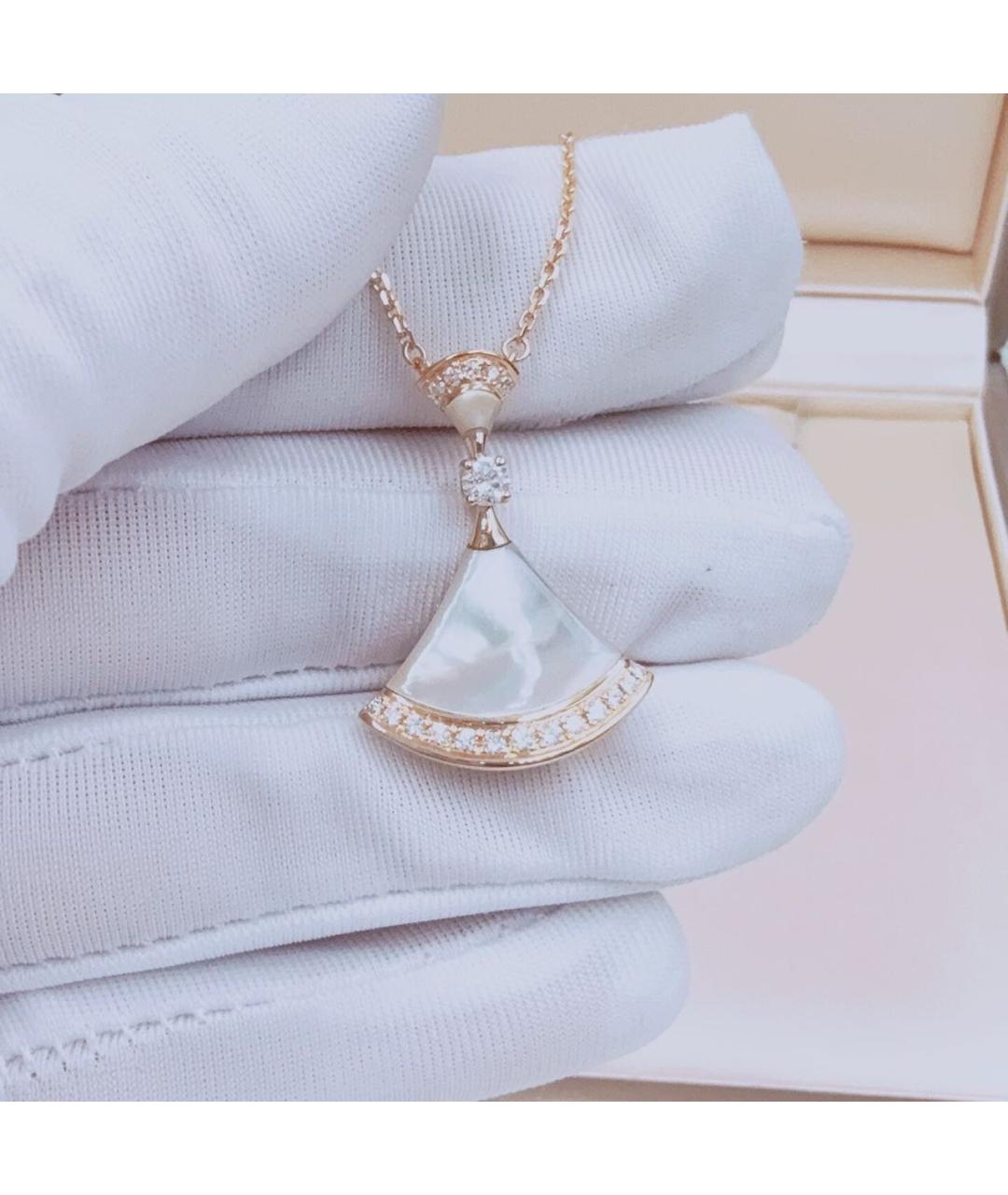 BVLGARI Белое колье из розового золота, фото 3