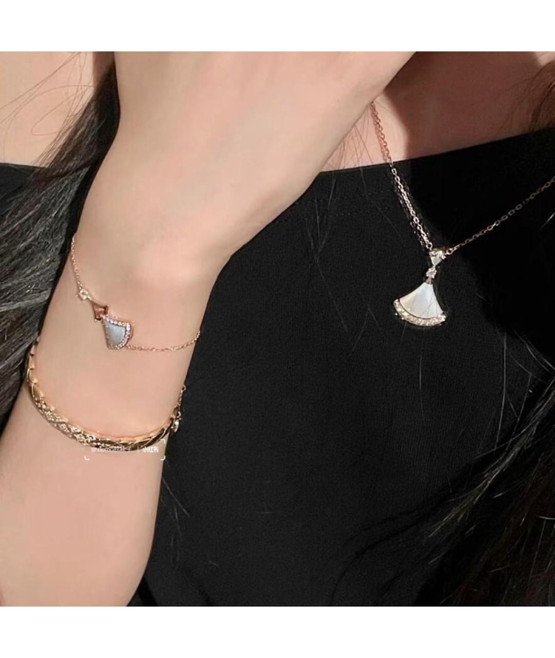 BVLGARI Белое колье из розового золота, фото 7