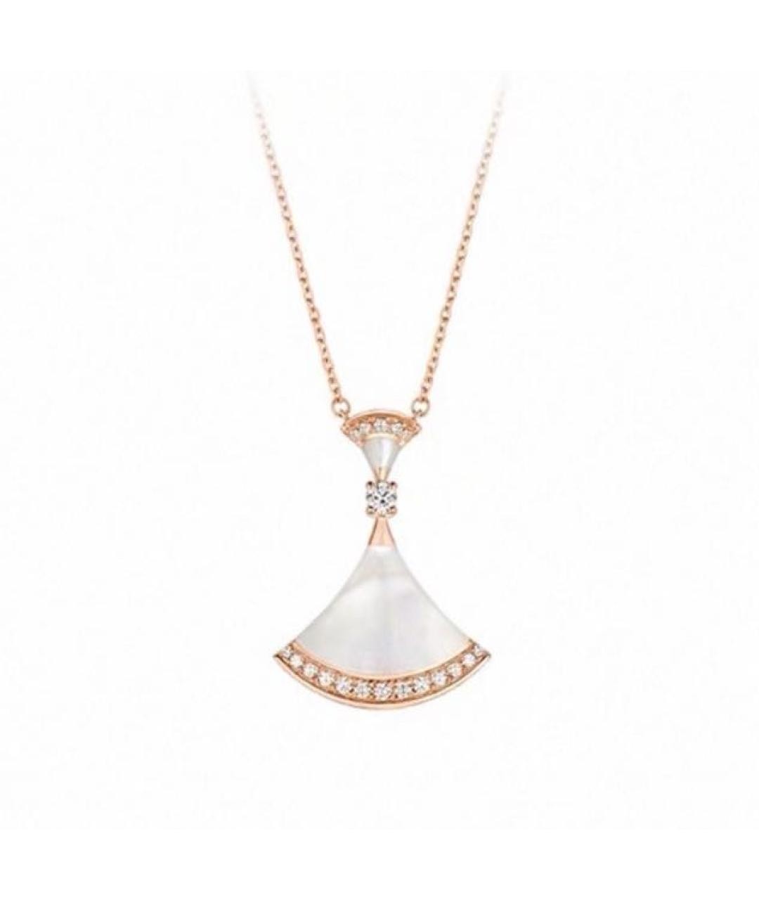 BVLGARI Белое колье из розового золота, фото 1