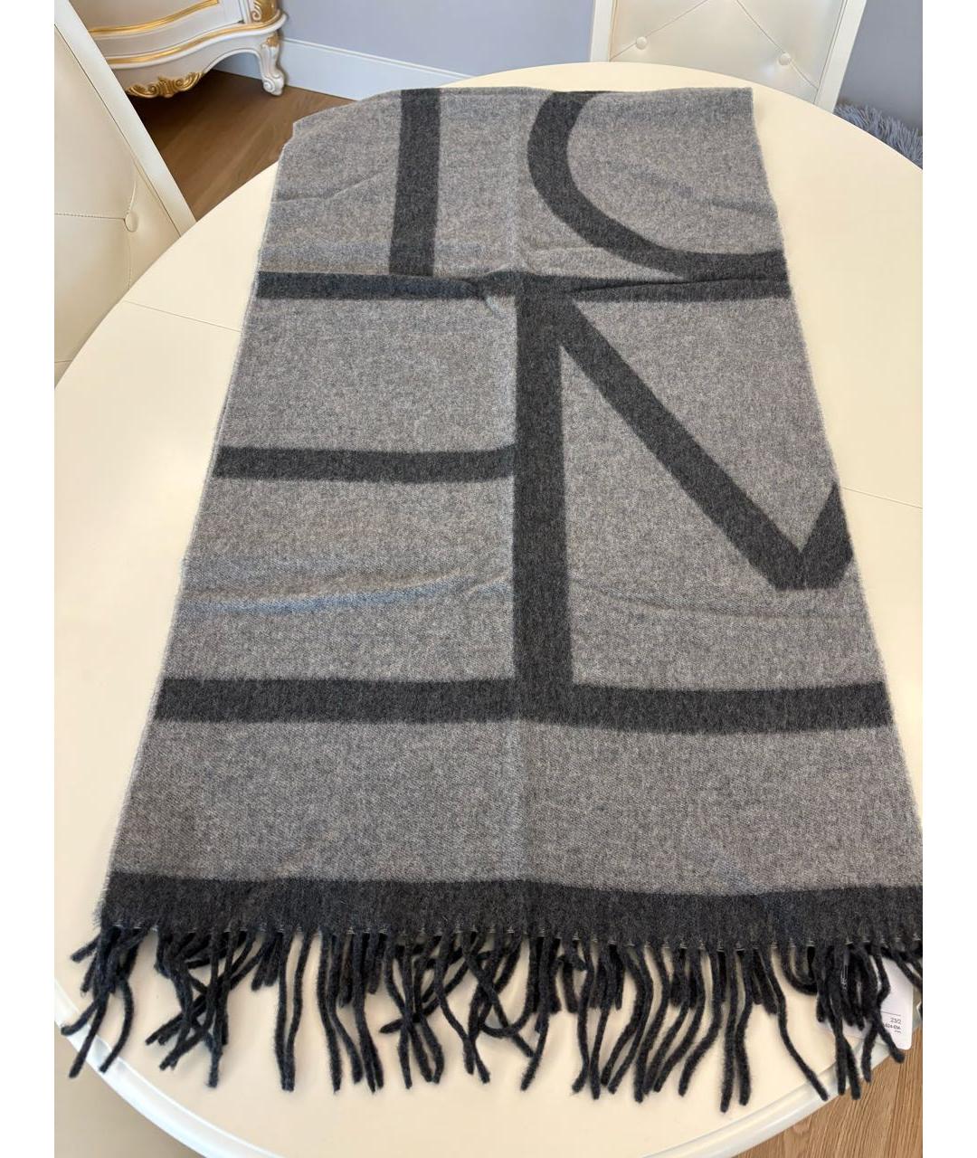 TOTEME Серый шерстяной шарф, фото 5