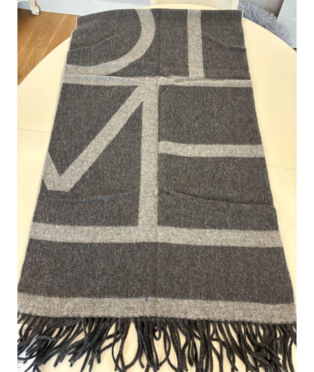 TOTEME Серый шерстяной шарф, фото 3