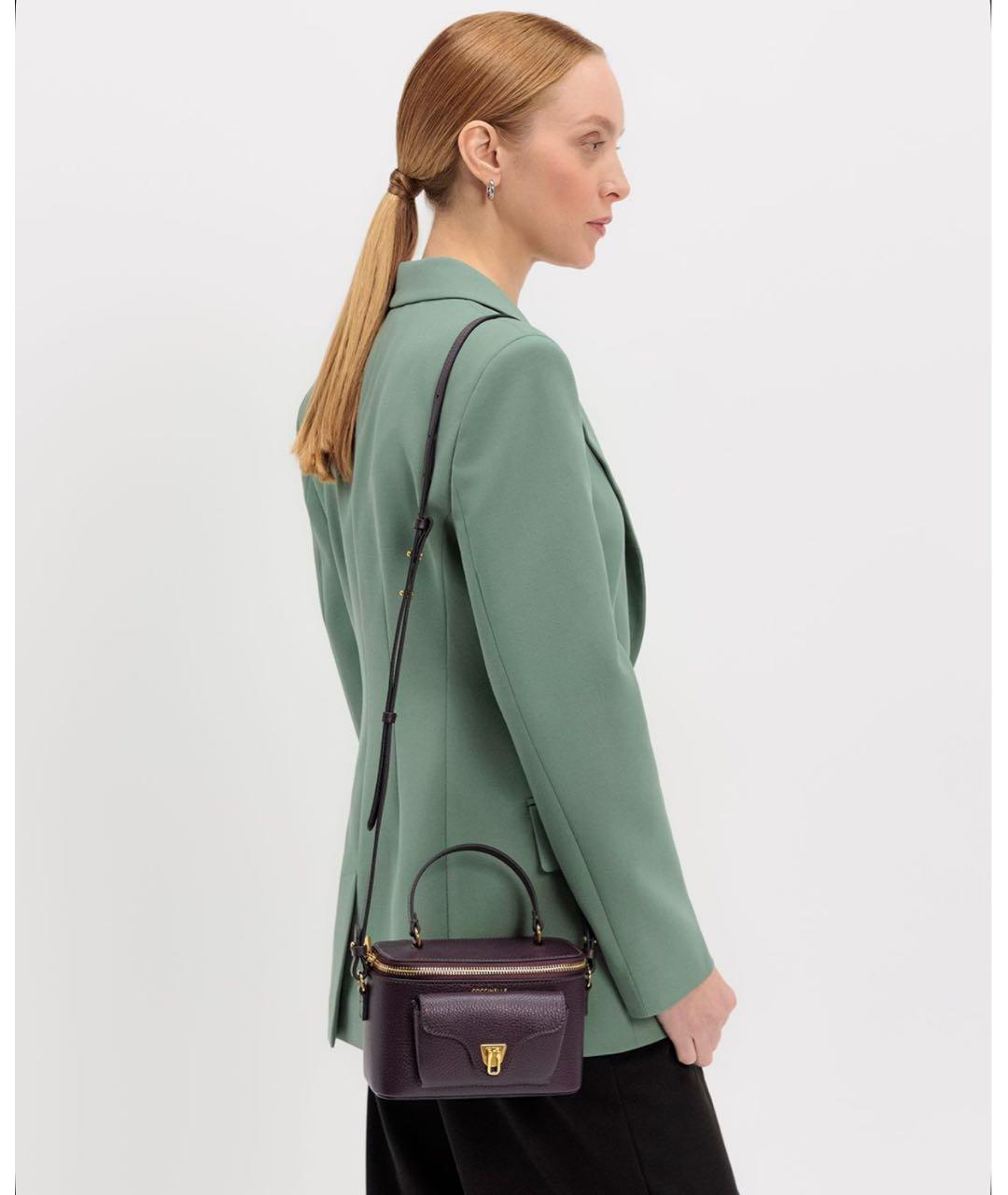 COCCINELLE Фиолетовая кожаная сумка с короткими ручками, фото 4