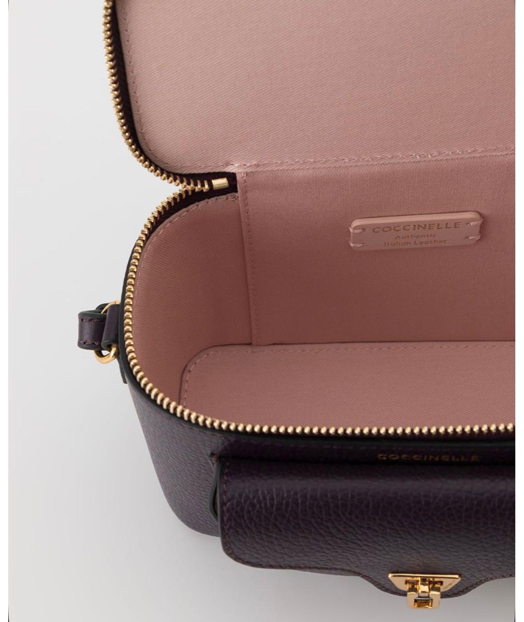 COCCINELLE Фиолетовая кожаная сумка с короткими ручками, фото 3