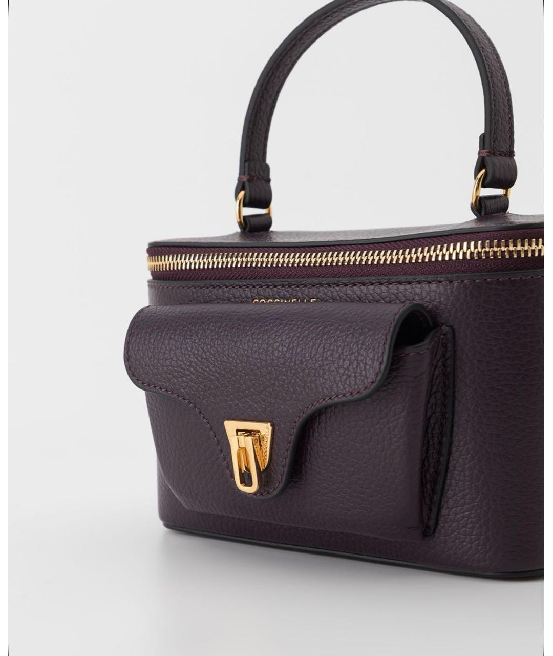 COCCINELLE Фиолетовая кожаная сумка с короткими ручками, фото 2