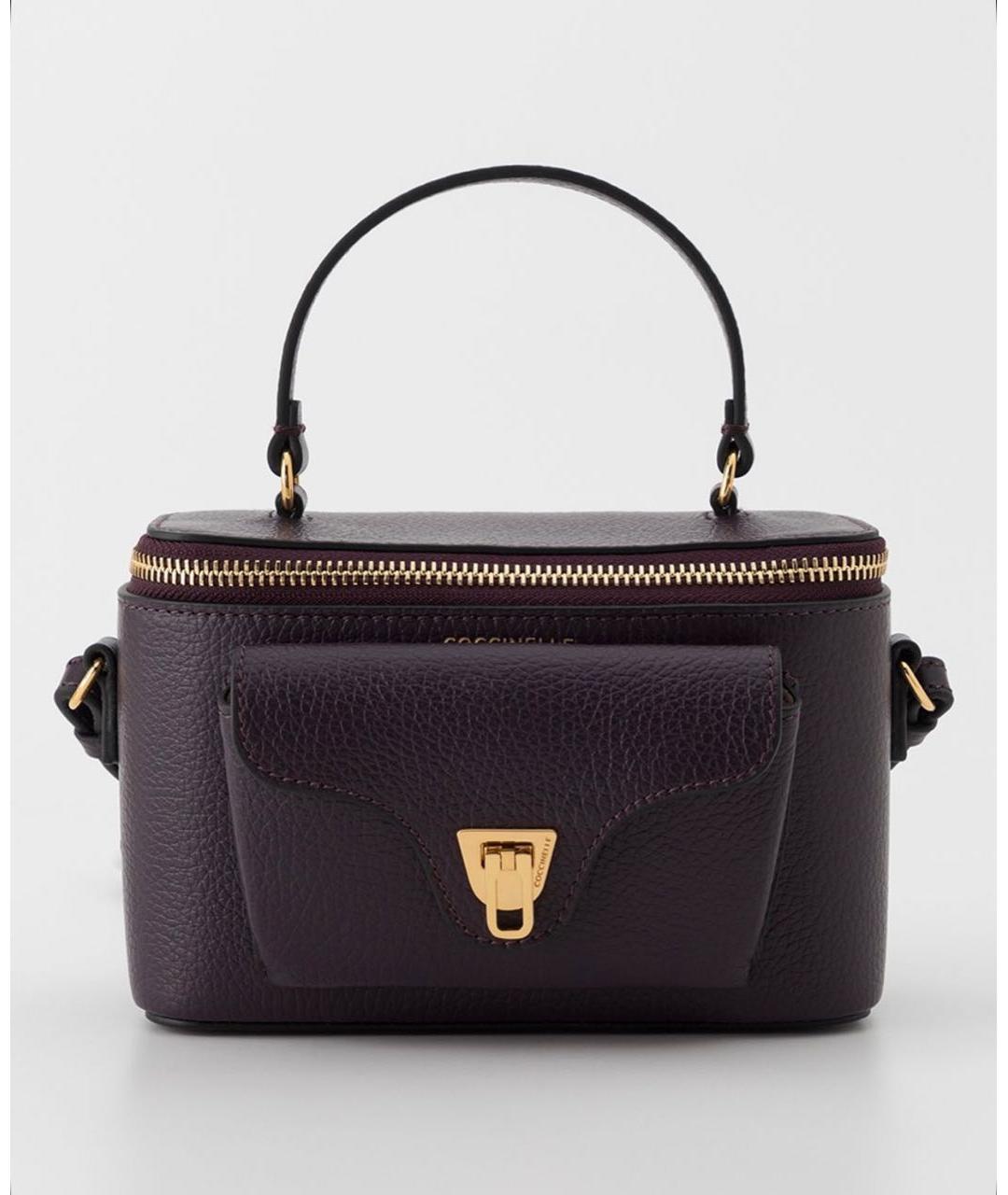 COCCINELLE Фиолетовая кожаная сумка с короткими ручками, фото 5