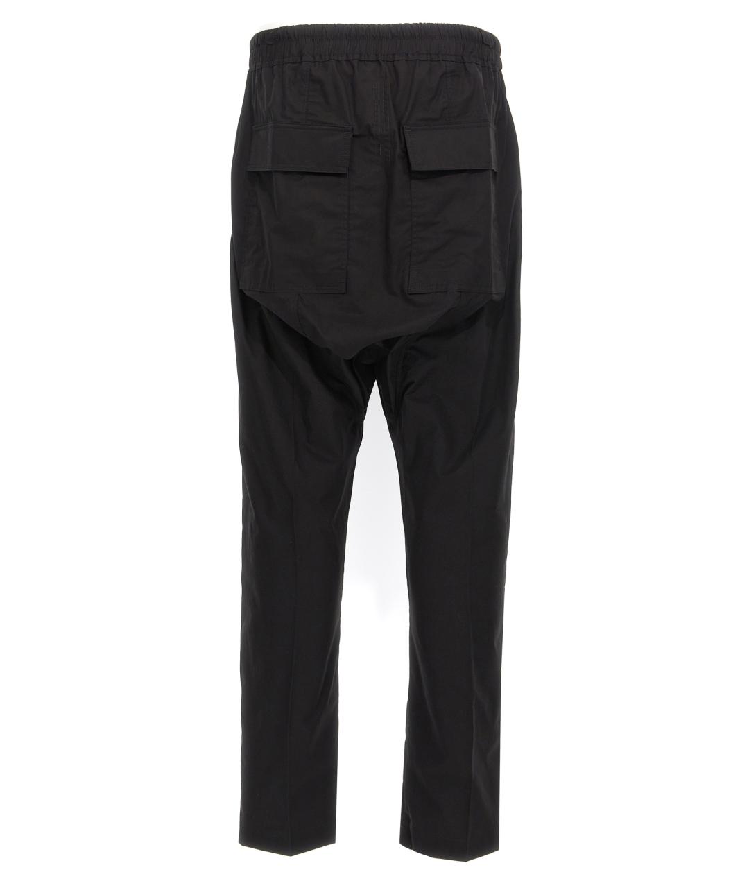 RICK OWENS Черные хлопковые повседневные брюки, фото 2