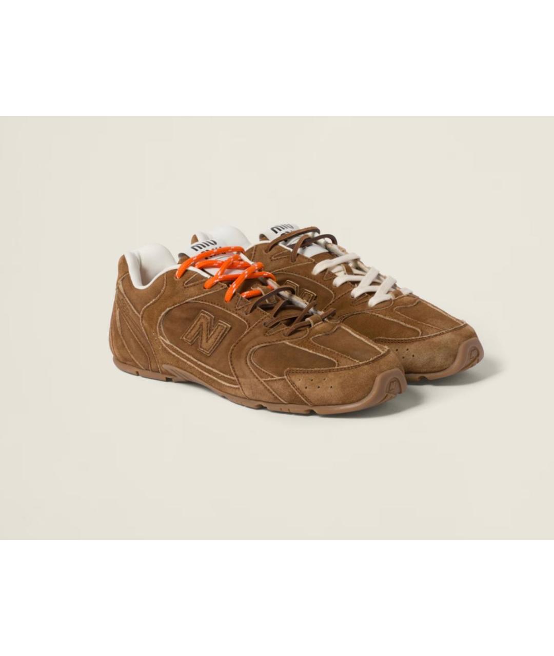 MIU MIU Коричневые замшевые кеды, фото 9