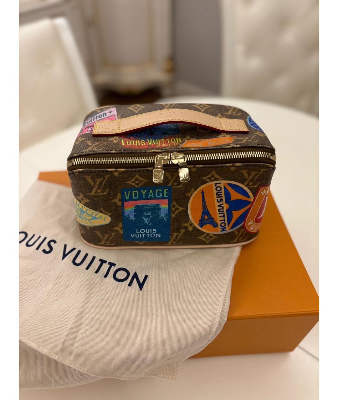 LOUIS VUITTON Коричневая косметичка, фото 8