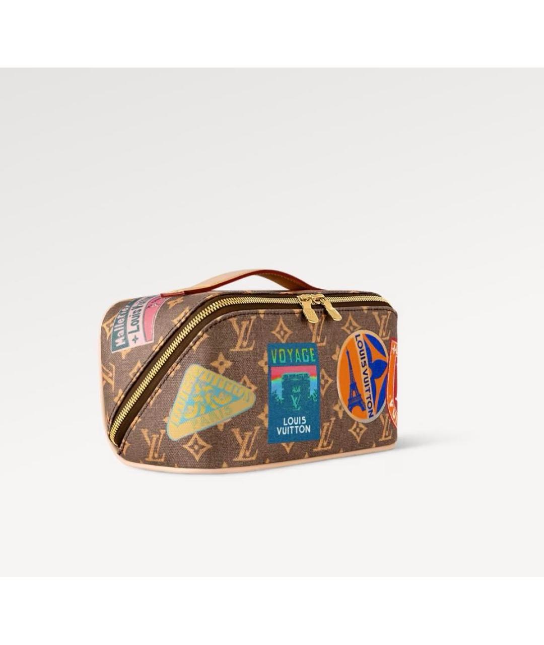 LOUIS VUITTON Коричневая косметичка, фото 9