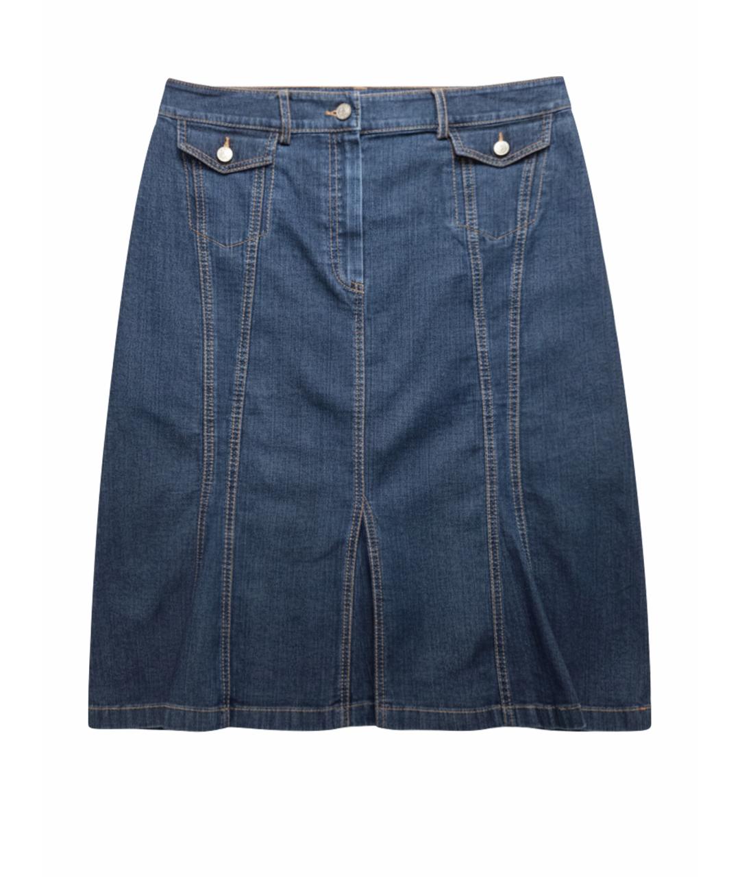 BOGNER Синяя хлопковая юбка миди, фото 1