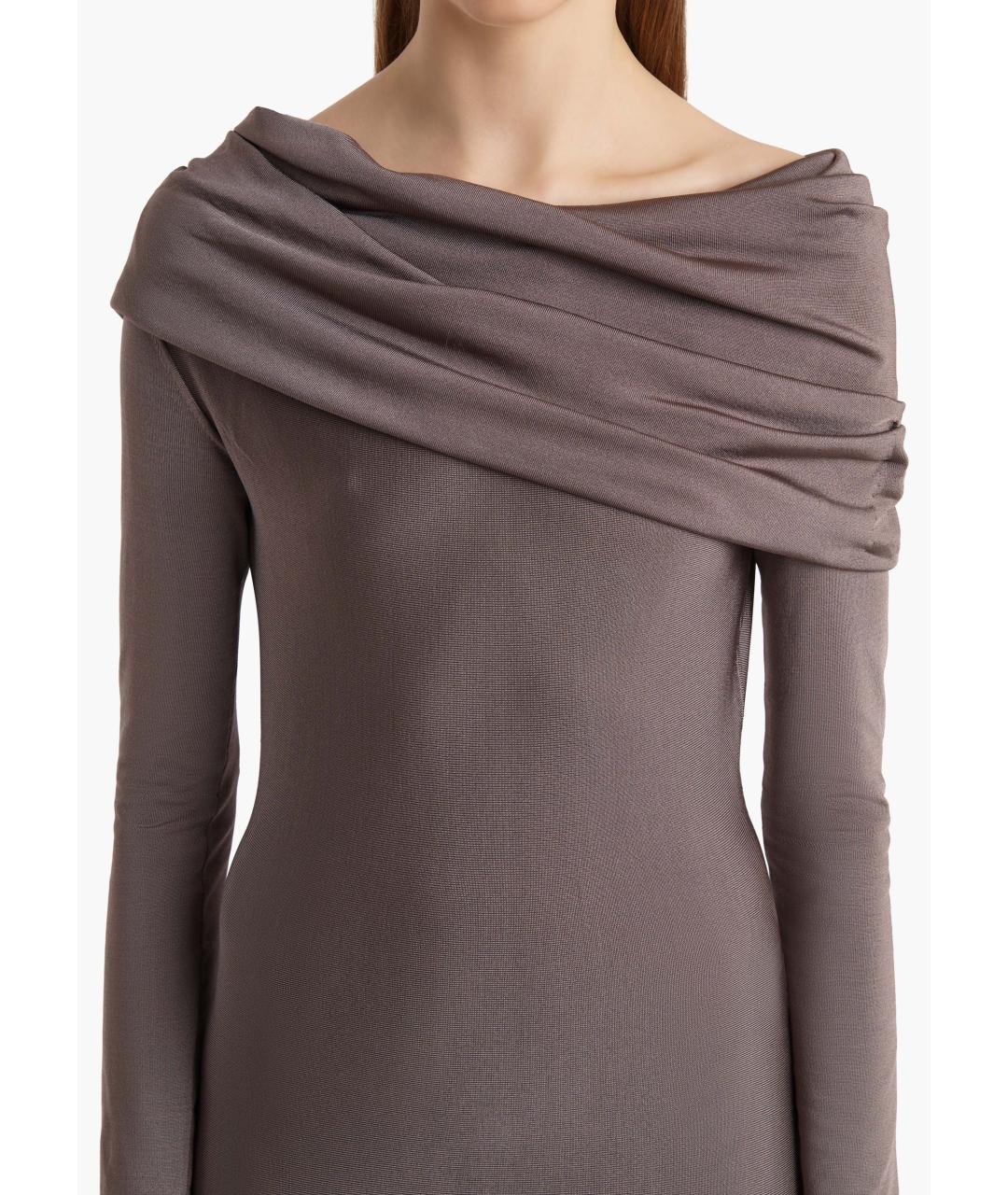 KHAITE Коричневое вискозное вечернее платье, фото 6