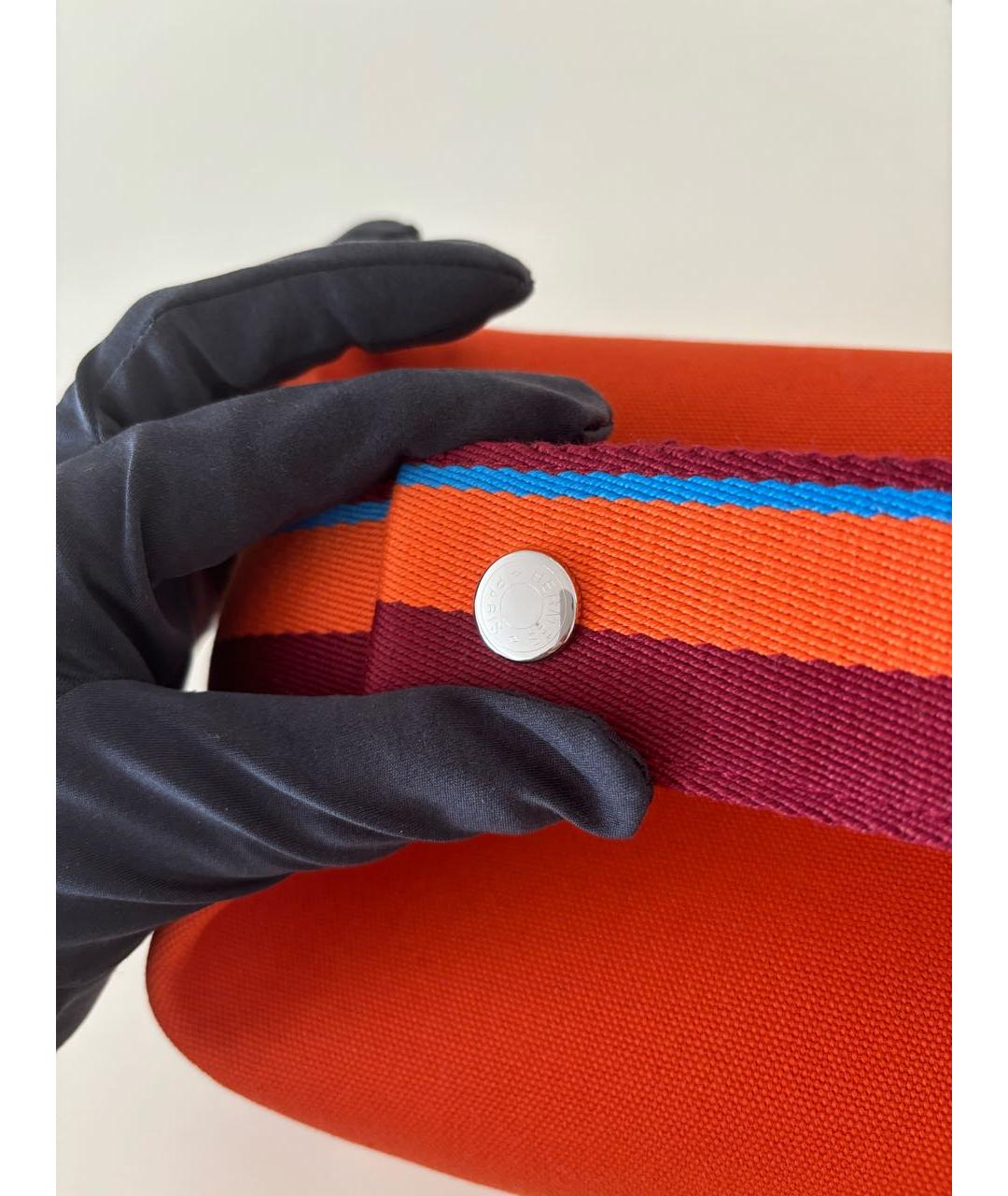 HERMES Оранжевая тканевая косметичка, фото 4