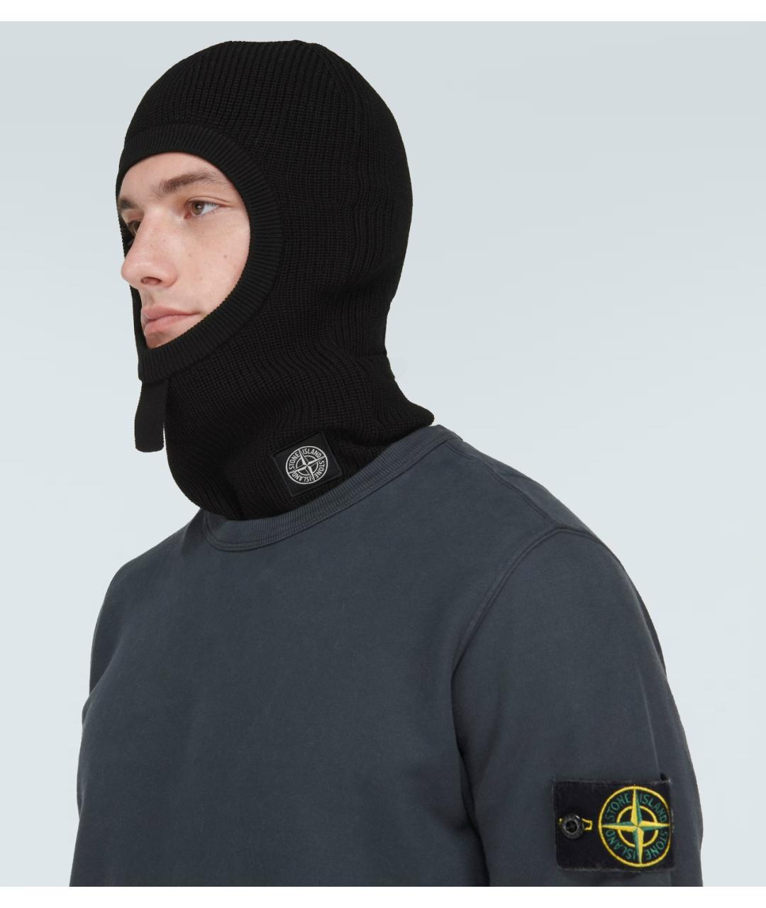 STONE ISLAND Черная шерстяная шапка, фото 4