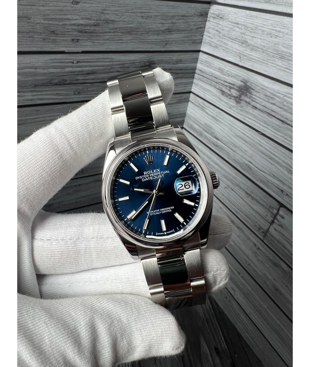 ROLEX Темно-синие часы, фото 3